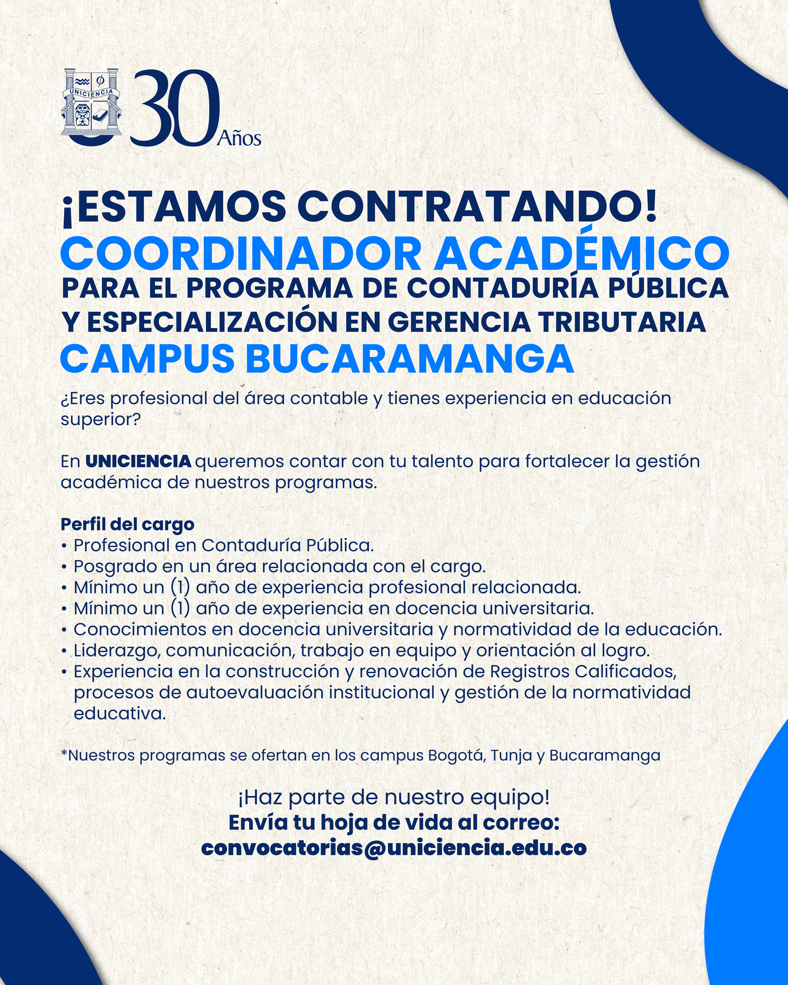 Convocatoria Coordinador(a) Académico(a) -agosto 2026